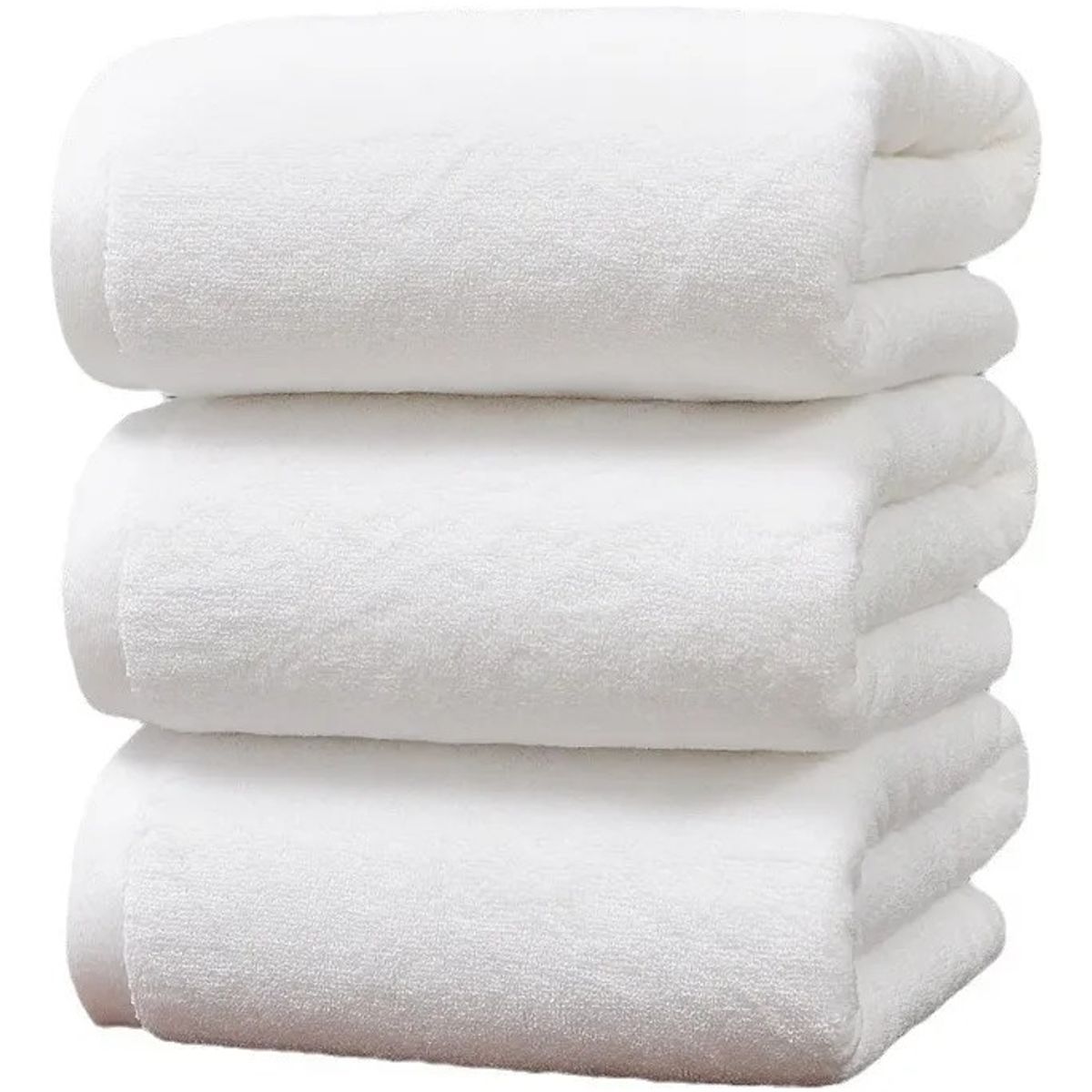 EVERSO - Set 3 Toalla De Baño Algodón Bamboo Súper Suaves 140x70cm Blanco