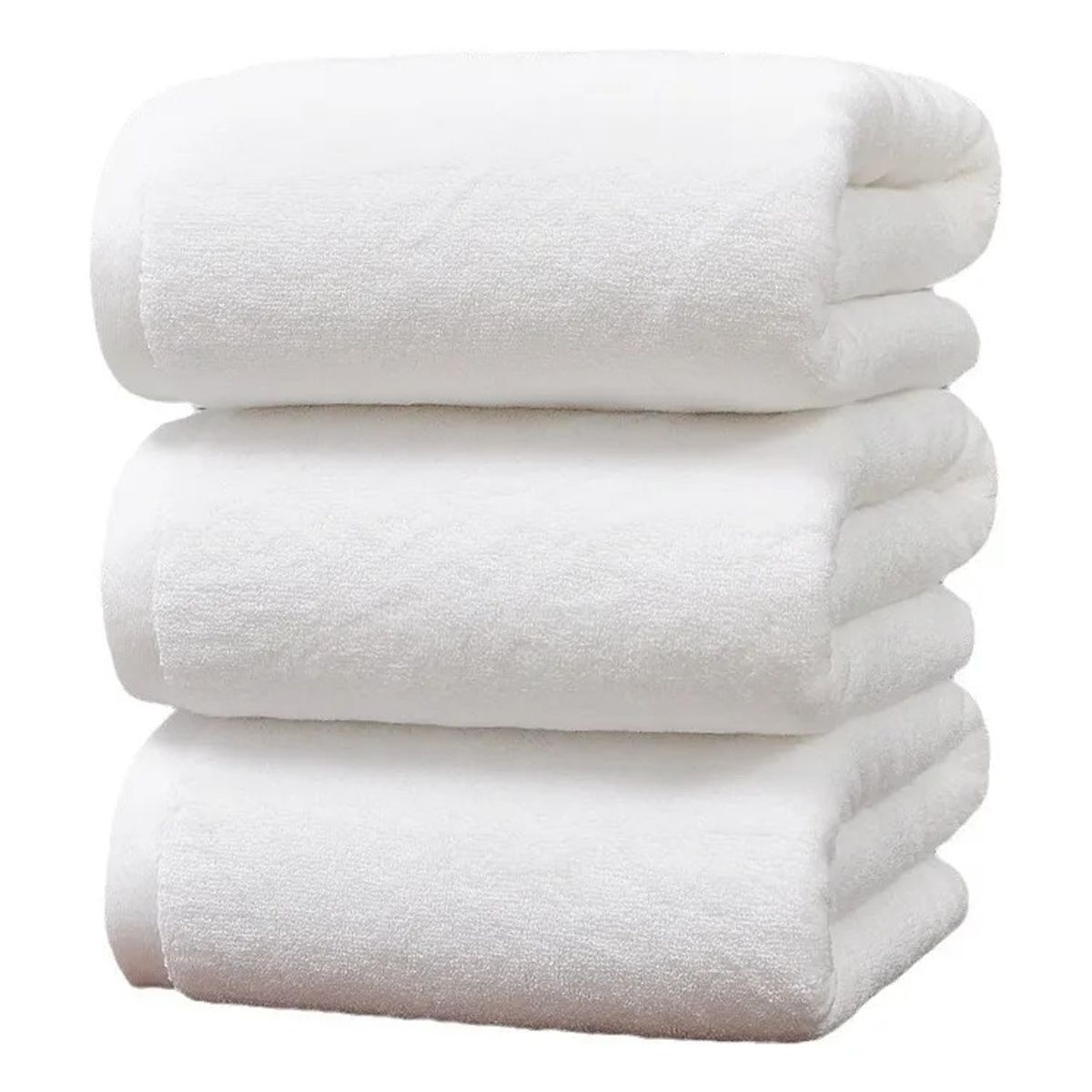 EVERSO - Set 3 Toalla De Baño Algodón Bamboo Súper Suaves 140x70cm Blanco