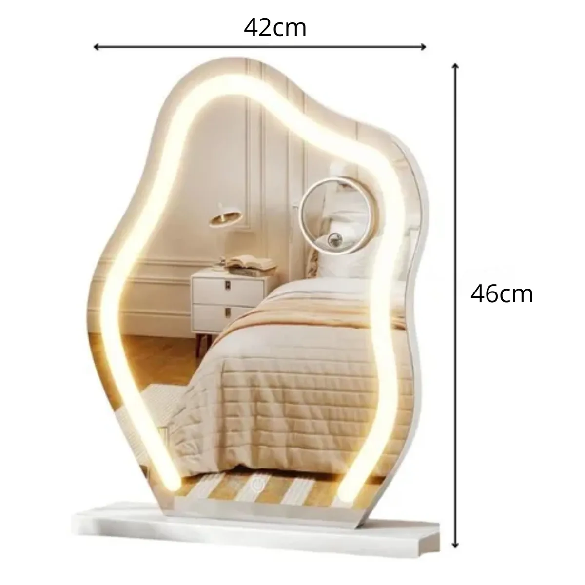 CRUSEC - Espejo Con Luces Led 46 x 42 Para Tocador Maquillaje