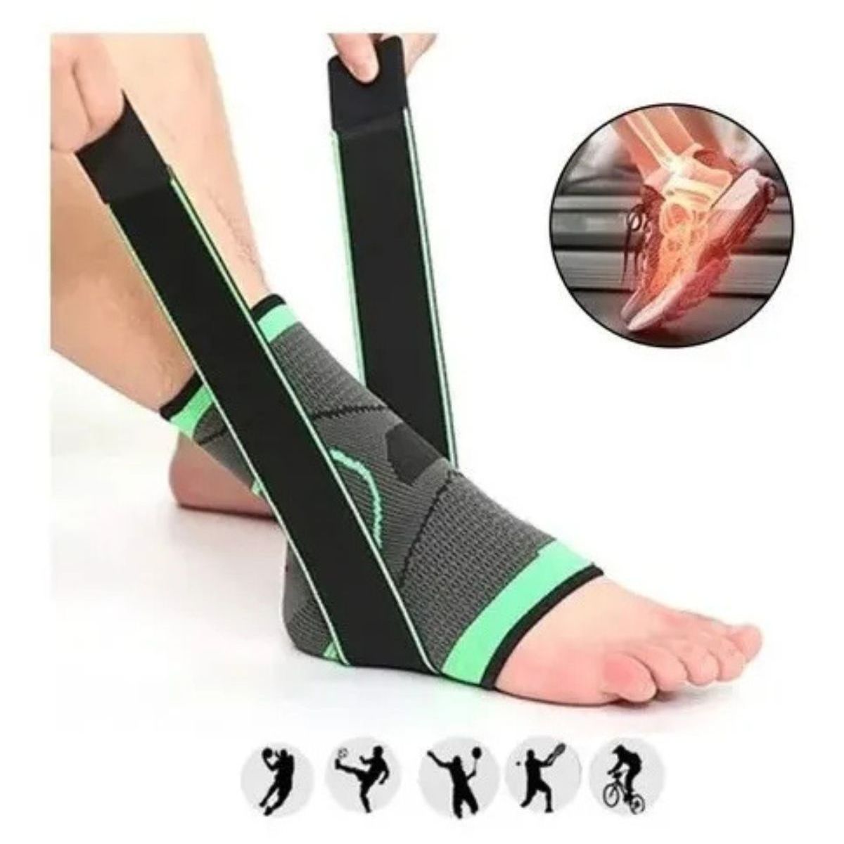 GENERICO - Tobillera Venda De Compresión Doble Banda Ajustable. 8323