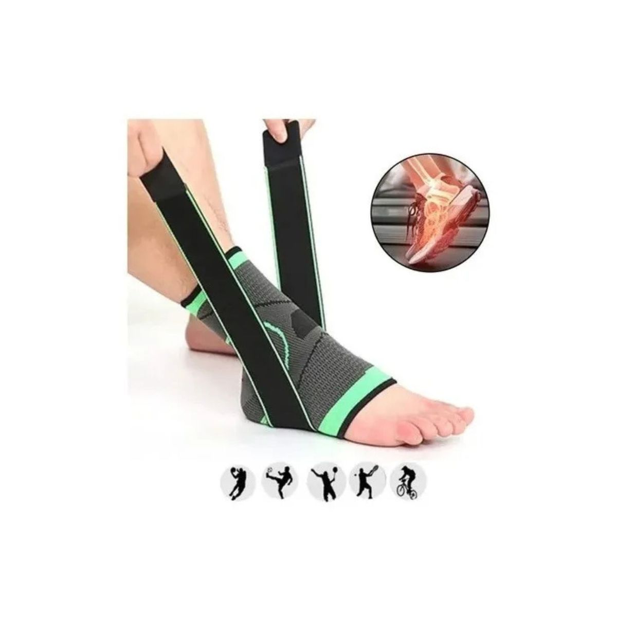 GENERICO - Tobillera Venda De Compresión Doble Banda Ajustable. 8323