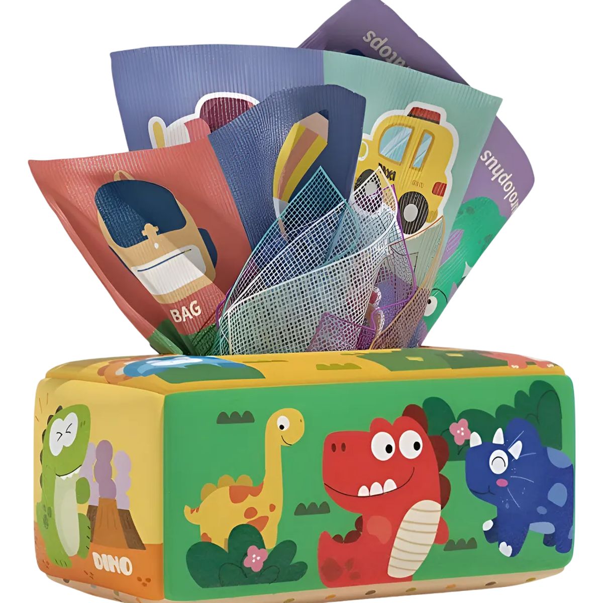 GENERICO - Caja De Pañuelos Montessori Didáctico Sensorial Para Bebés