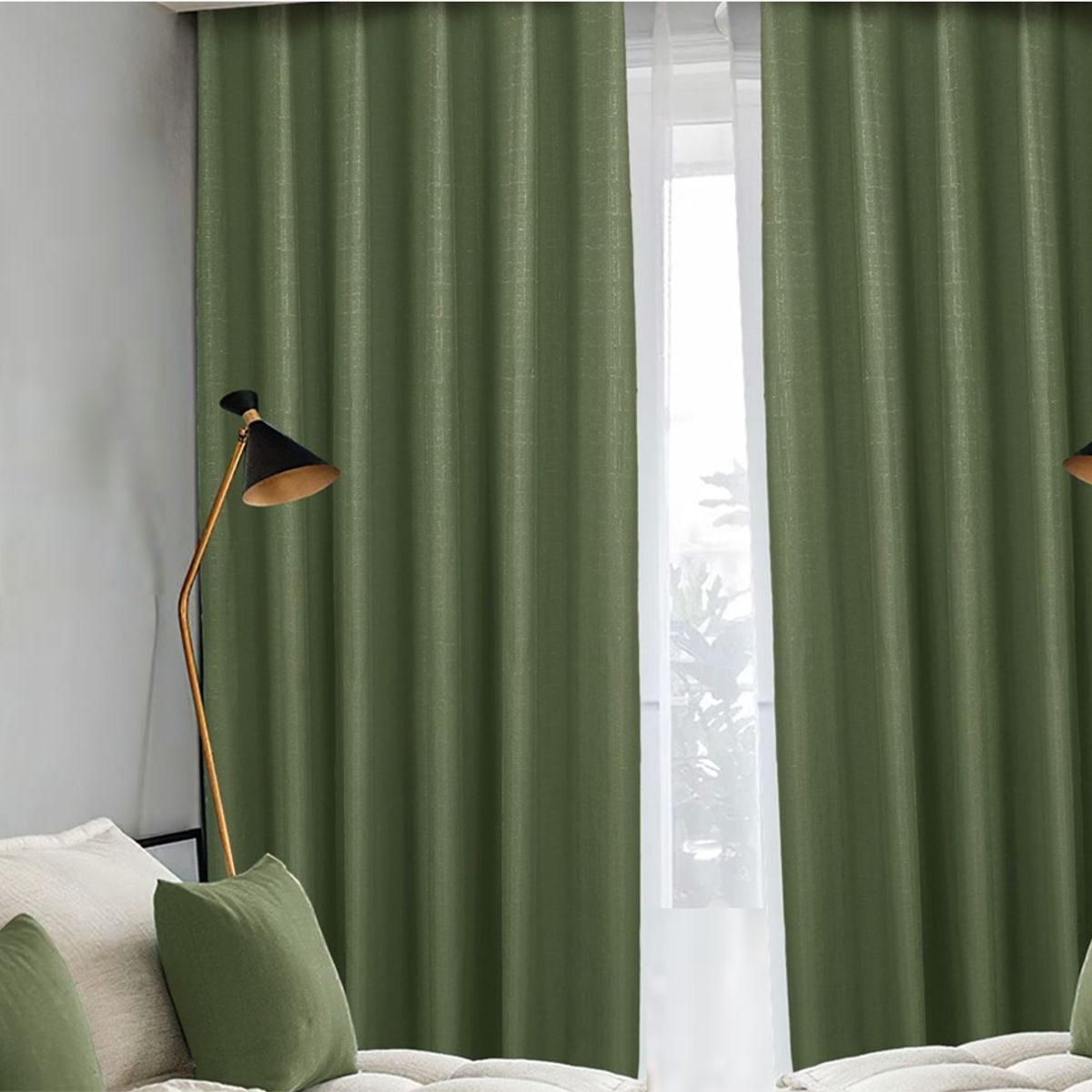 GENERICO - CORTINAS BLACKOUT 2 LIENZO 140X230 C/U COLOR VERDE ENGOMADA TF