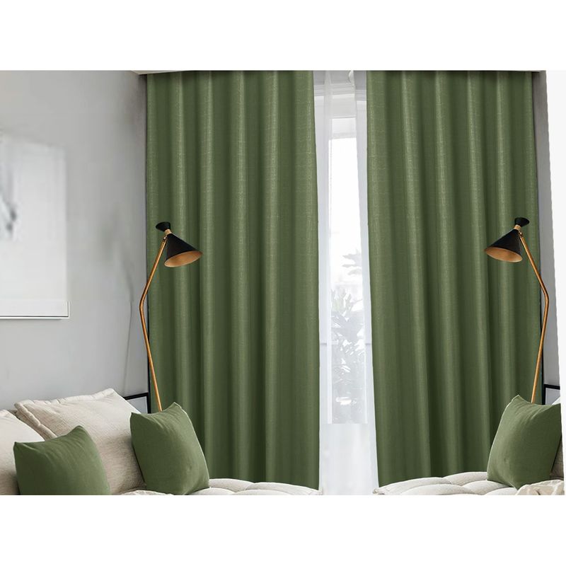 GENERICO - CORTINAS BLACKOUT 2 LIENZO 140X230 C/U COLOR VERDE ENGOMADA TF