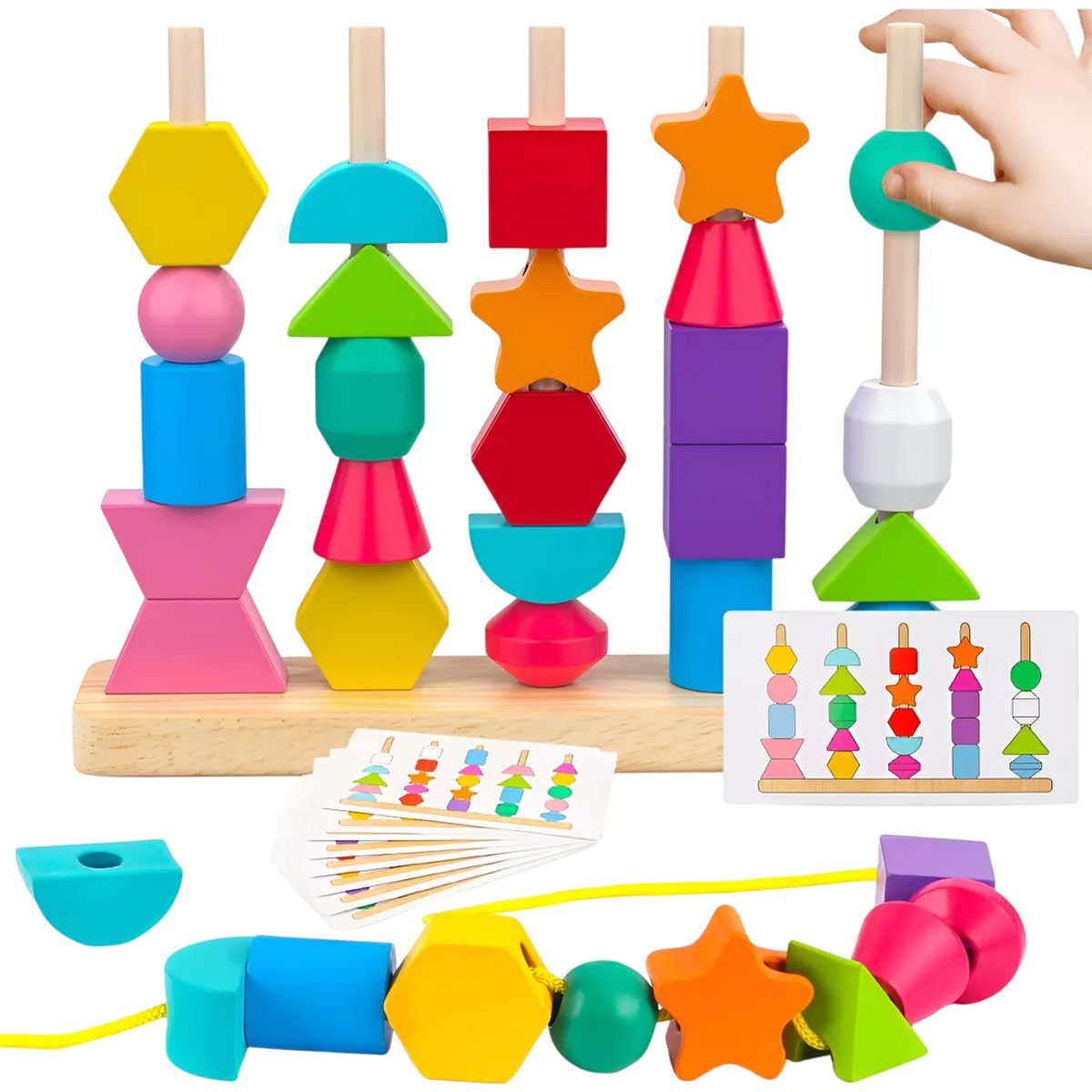 GENERICO - Encaje De Figuras Con Patrones Montessori Madera