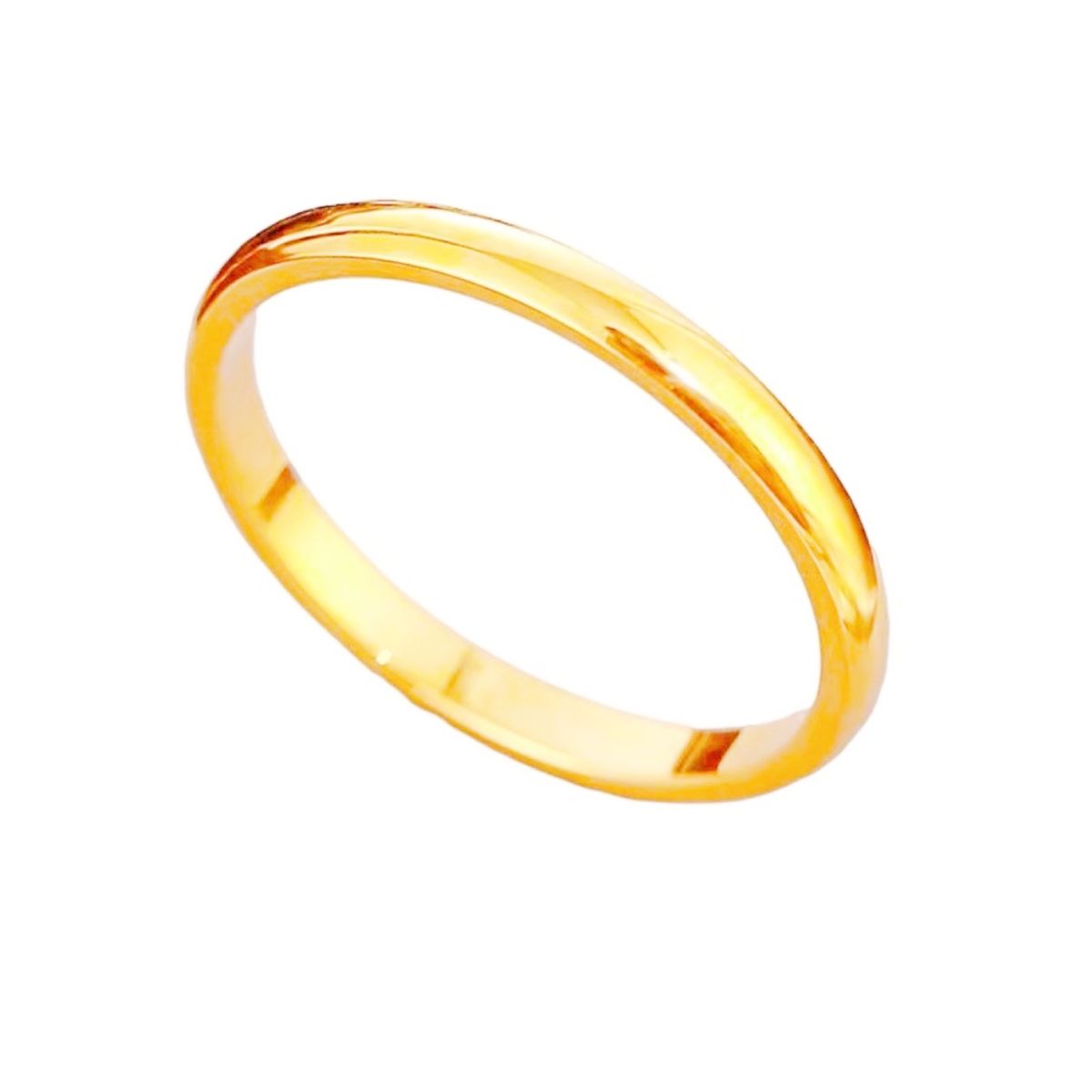 LUX JOYAS - Anillo Baño Oro Amarillo 18k Argolla Lisa 2mm