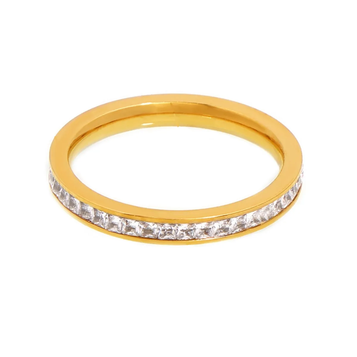 LUX JOYAS - Anillo Baño Oro Amarillo 18k Cintillo Sin Fin