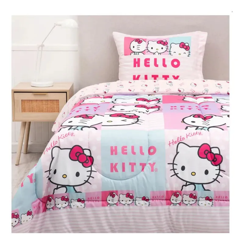 MASHINI - Plumón reversible 1pl y 1.5 pl Nuevos Hello Kitty Caras