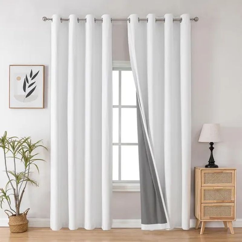 GENERICO - CORTINAS BLACKOUT 2 LIENZO 140X230 C/U COLOR BLANCO ENGOMADA TF