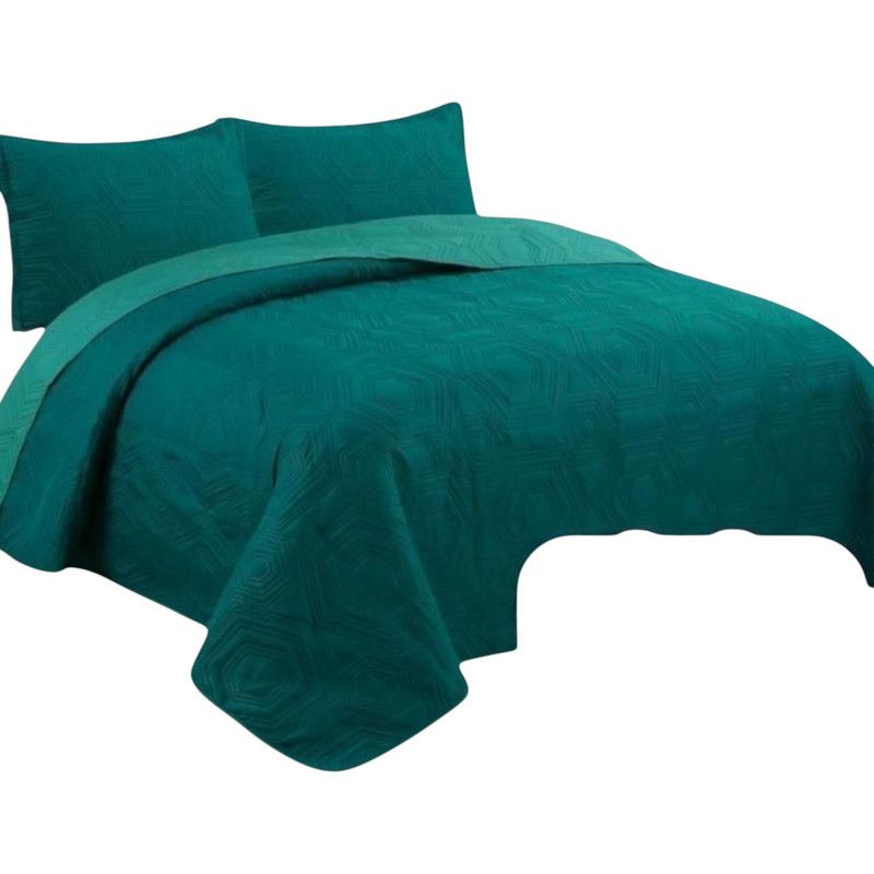 GENERICO - Cobertor Quilt De Verano Cubrecama 2 Plazas Colcha 230x250cm GS Verde
