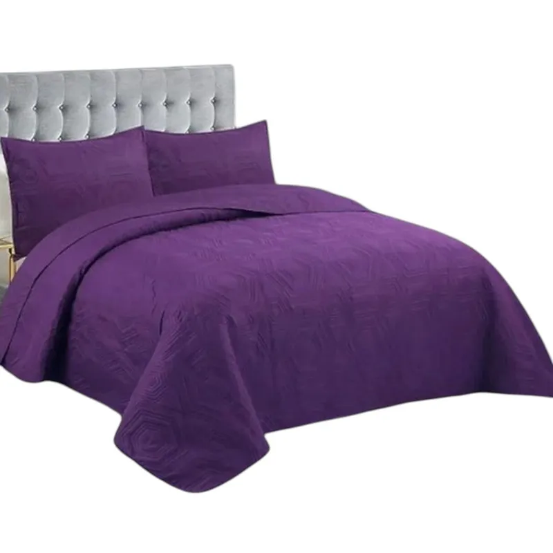 GENERICO - Cobertor Quilt De Verano Cubrecama 2 Plazas Colcha 230x250cm GS Morado