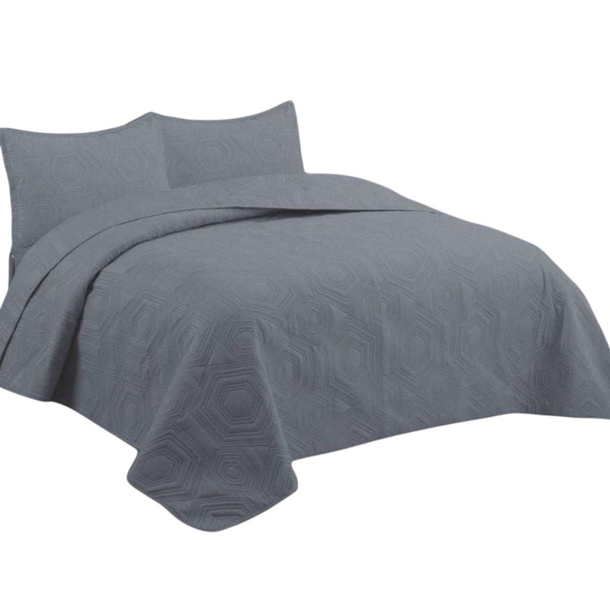 GENERICO - Cobertor Quilt De Verano Cubrecama King Colcha 250x270cm GS Gris