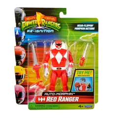 IMEXPORTA - Figura Power Rangers Mighty Auto-morphin 15cm Con Accesorios ROJO