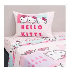 MASHINI - Juego De Sábanas Disney 1.5 Plazas Hello Kitty Caras