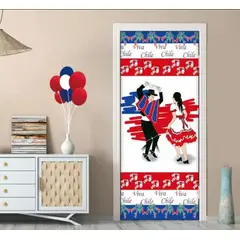 GENERICO - Fundas Para Puertas Fiestas Patrias Chile Fundas Elasticas