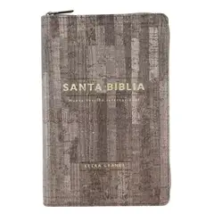 UNILIT - Biblia Letra Grande Nvi Con Cierre - Imitacion Piel Café madera