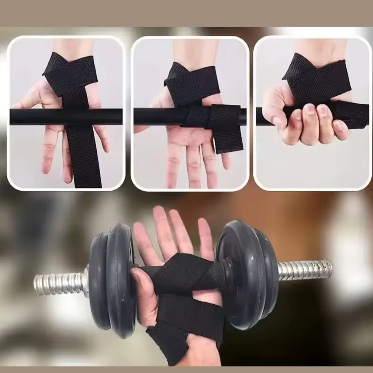 GENERICO - Lifting straps correas de muñeca gimnasio crossfit pesas