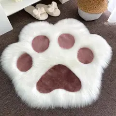 GENERICO - Tapete Decorativo Pelo Largo - Alfombra 70x80cm Huella Patita Mascota