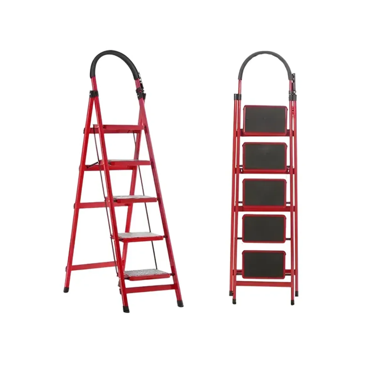 GENERICO - Escalera Metálica Plegable Antideslizante 5 Niveles