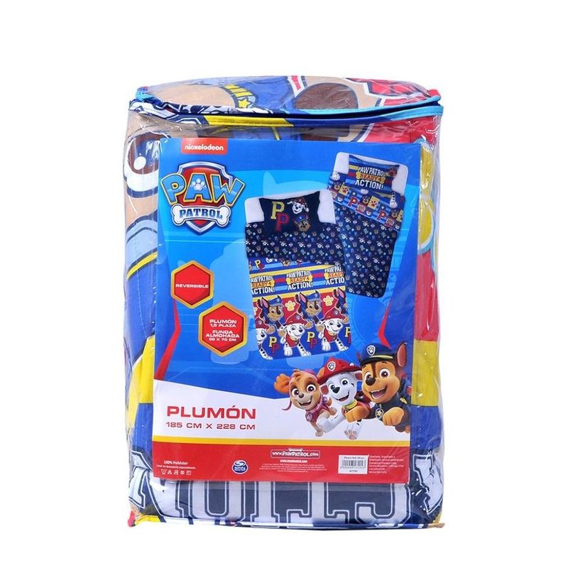 MASHINI - Cobertor Plumón Reversible 1.5 Plaza Paw Patrol Violeta
