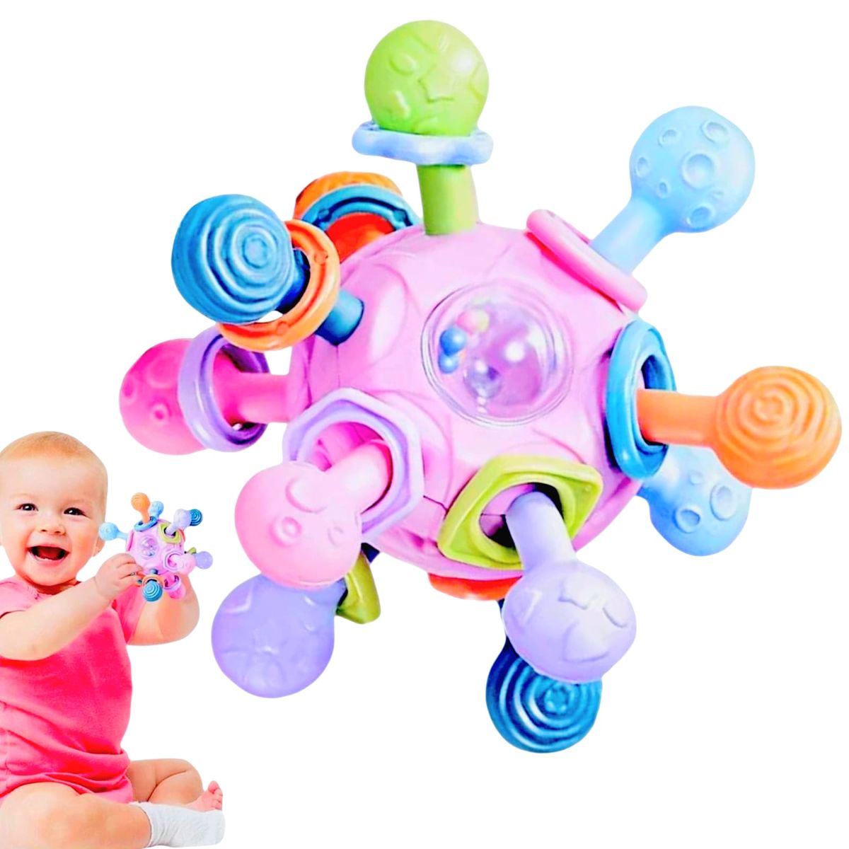 GENERICO - Juego Sensorial Pelota De Dentición Anti estresante Silicona