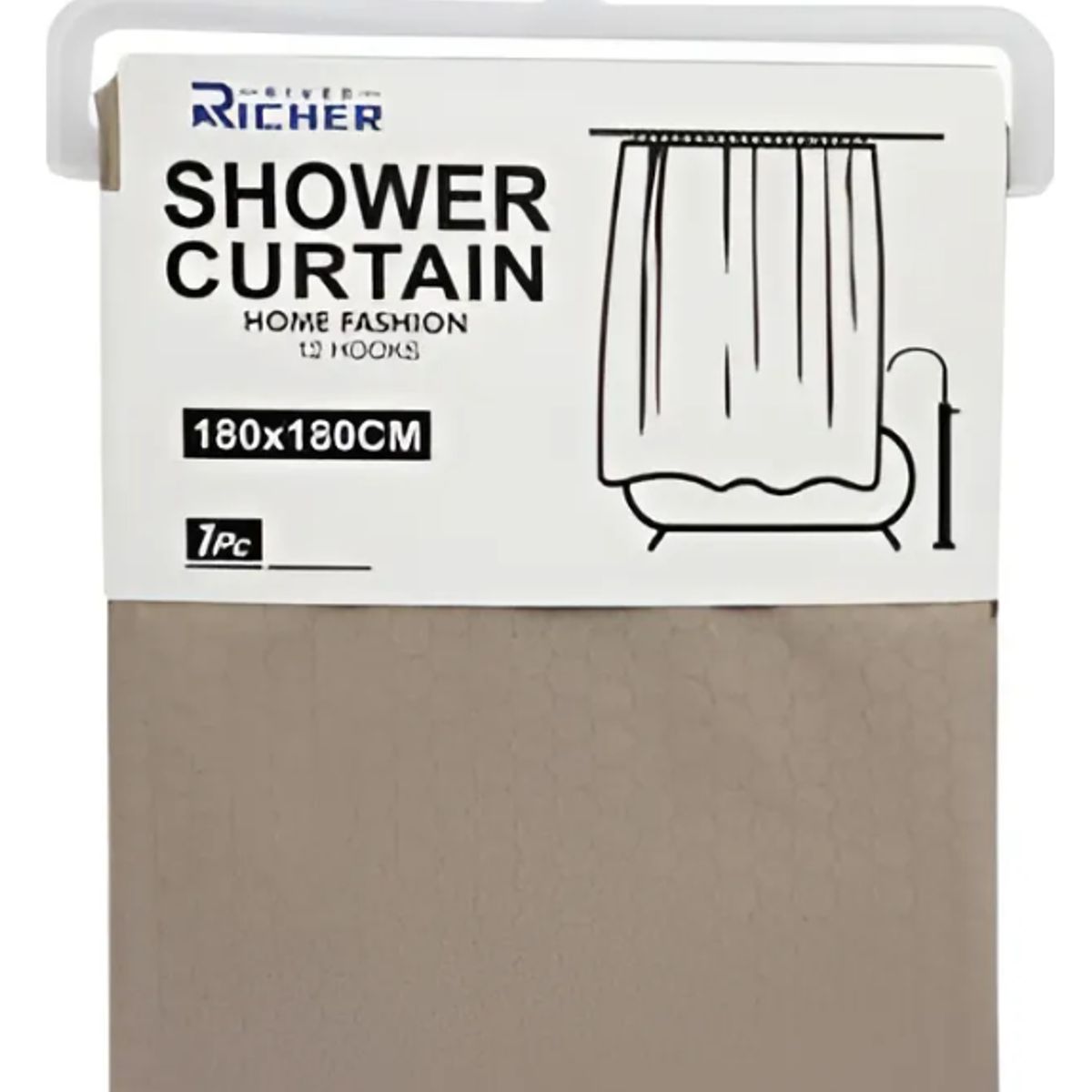 GENERICO - Cortina Ducha Con Diseño Panal Marrón