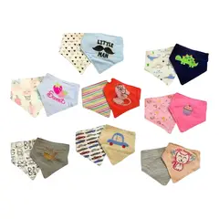 GENERICO - Pack 6 Baberos Bandanas Bebe Doble Capa De Algodón Y Bordada