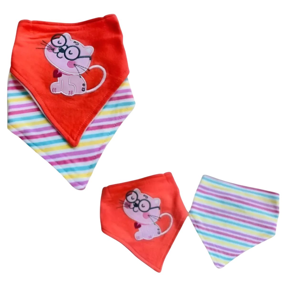 GENERICO - Pack 6 Baberos Bandanas Bebe Doble Capa De Algodón Y Bordada