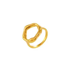 LUX JOYAS - Anillo Baño Oro Amarillo 18k Circle Dis S