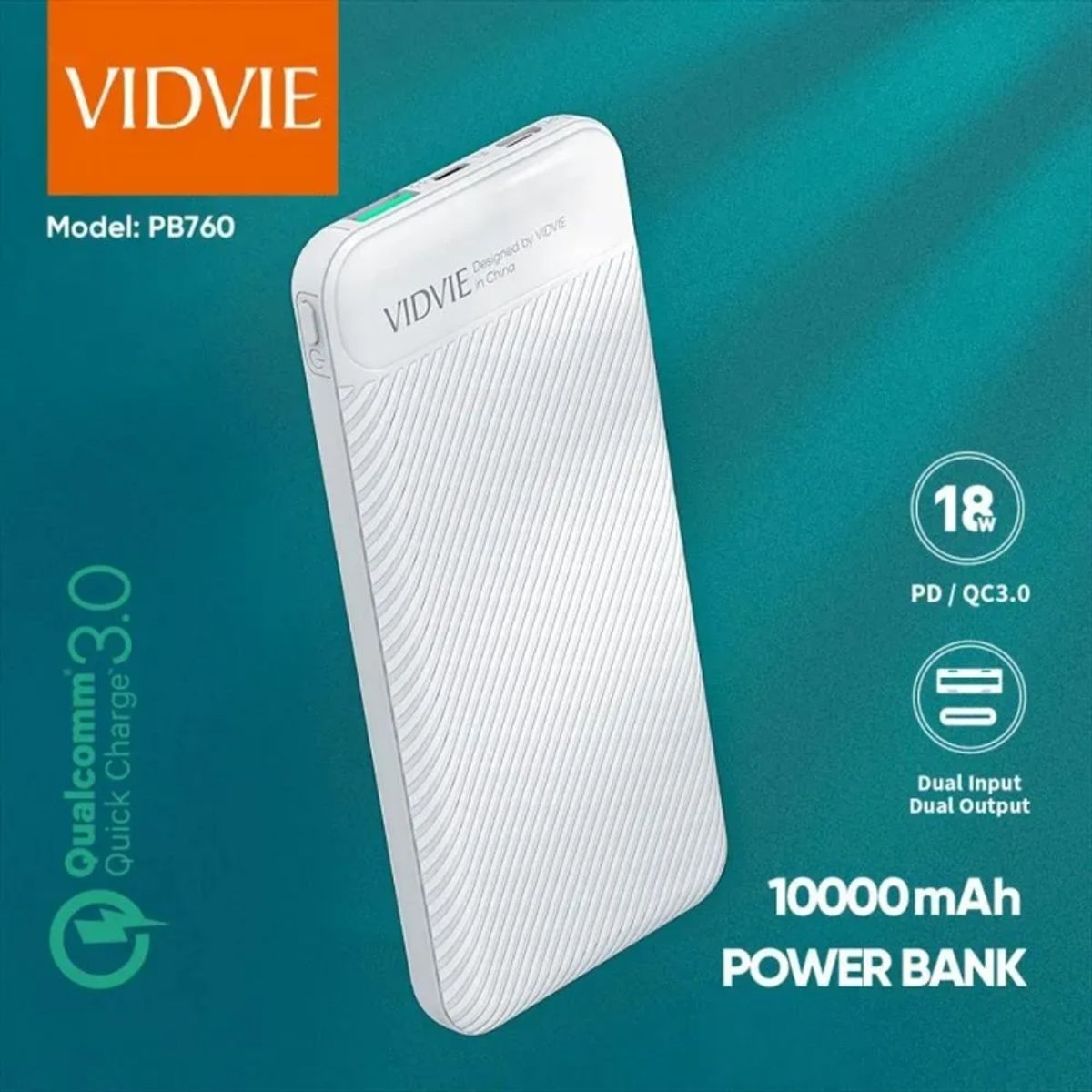 GENERICO - Cargador Portátil Power Bank Vidvie 10000mah 18w