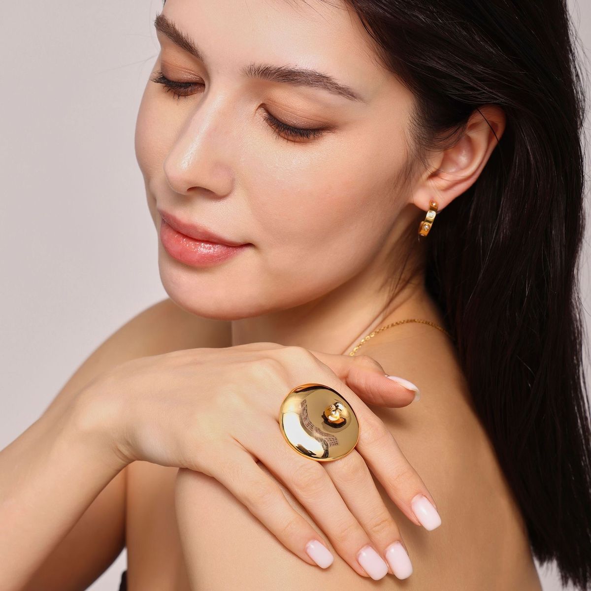 LUX JOYAS - Anillo Baño Oro Amarillo 18k Circle Circle