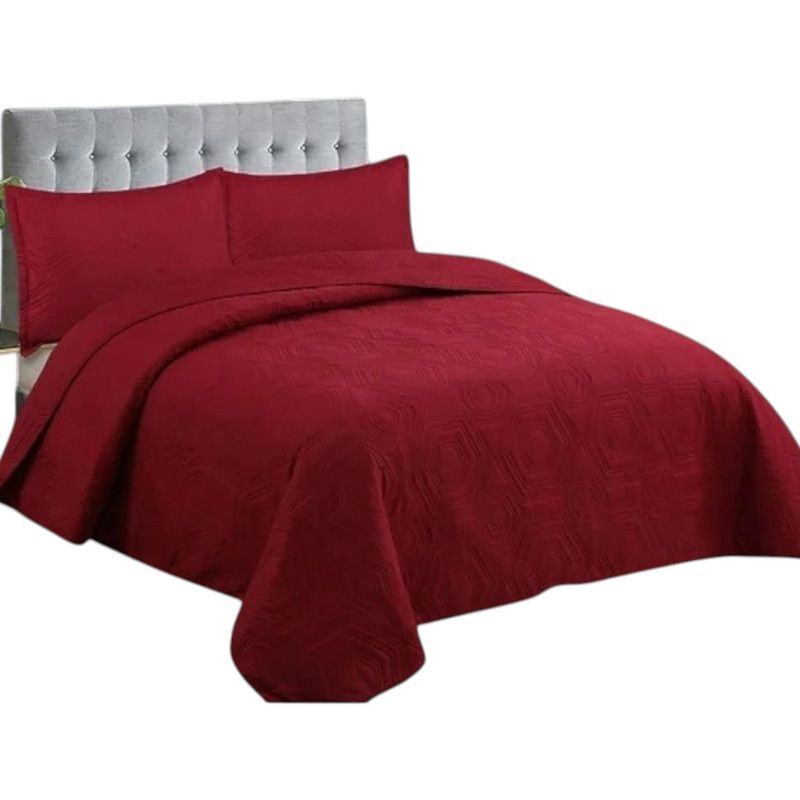 GENERICO - Cobertor Quilt De Verano Cubrecama 2 Plazas Colcha 230x250cm GS Burdeo