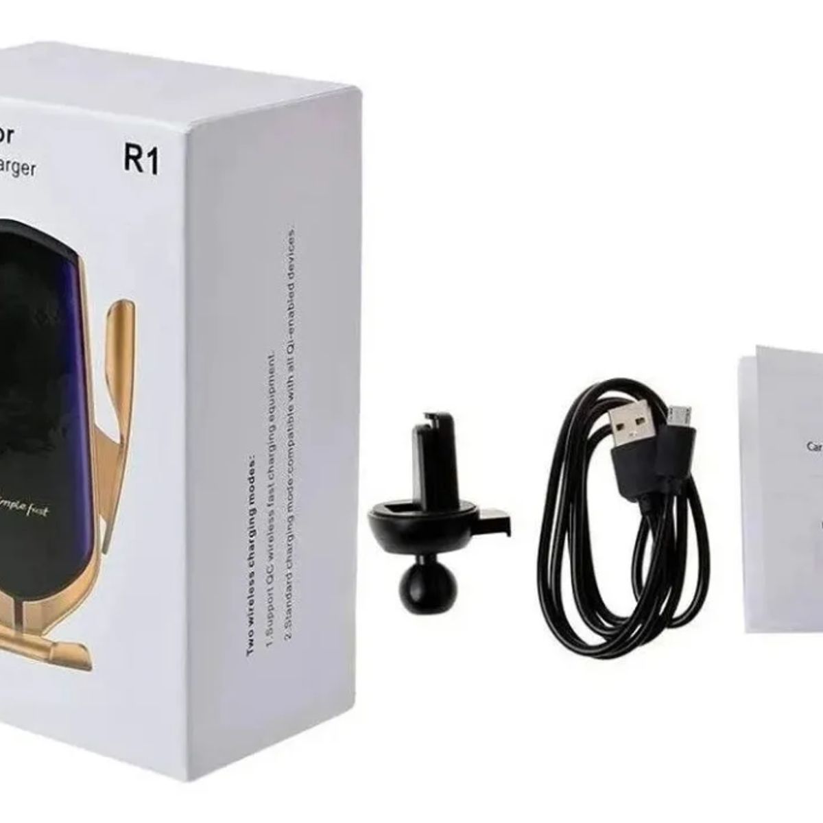 GENERICO - Soporte Para Celular Auto Con Cargador Inalámbrico