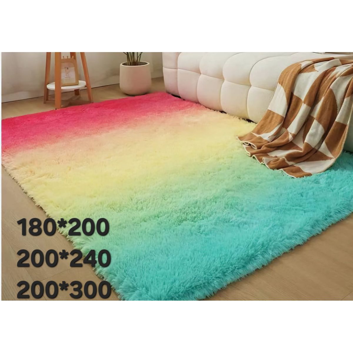 GENERICO - Alfombra peluda tipo Shaggy 300x200cm Multicolor Degrade