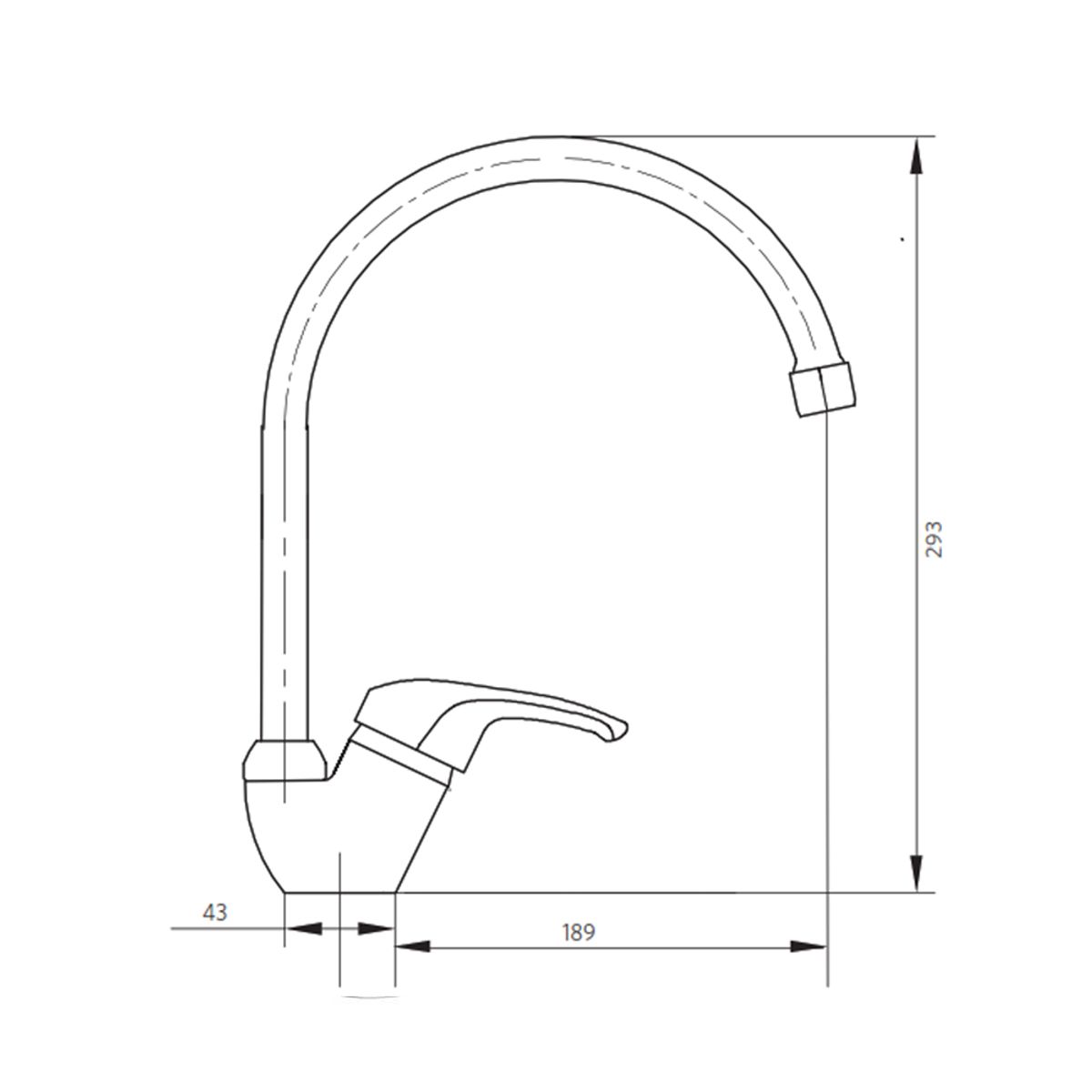 PMB - Monomando Llave Grifo Lavaplatos Vertical Atlanta Pmb