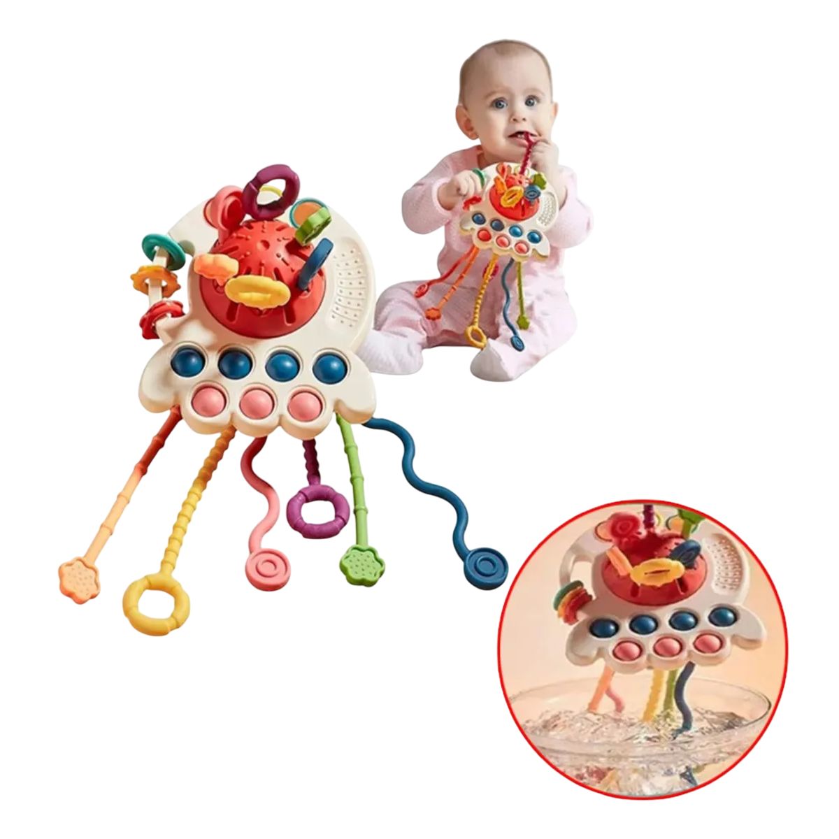 GENERICO - Juguete Sensorial Montessori Con Cordón Montessori 4 En 1