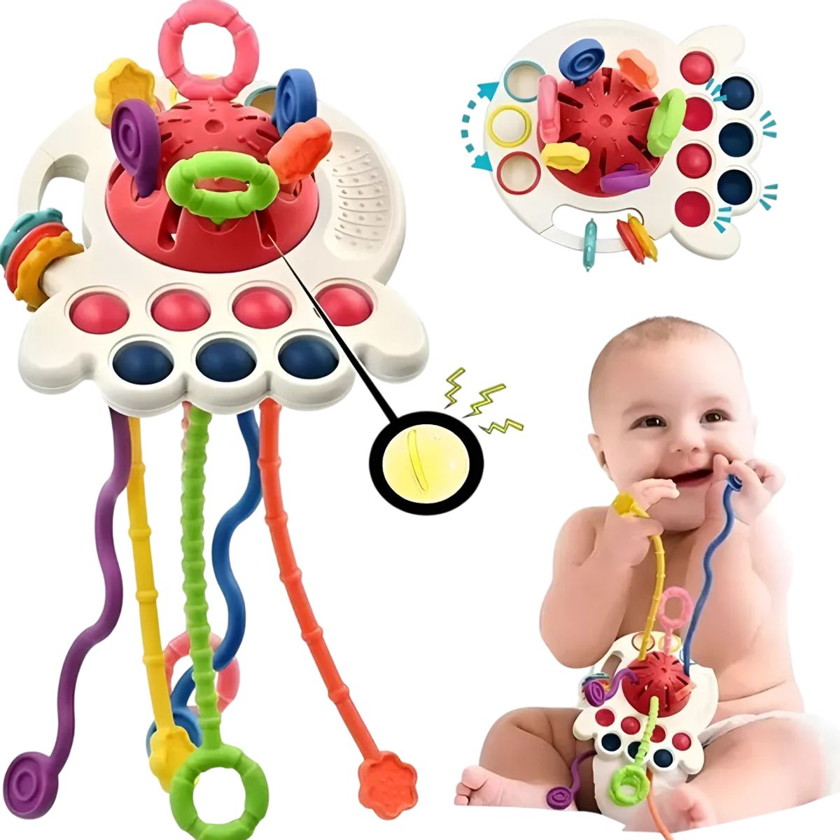 GENERICO - Juguete Sensorial Montessori Con Cordón Montessori 4 En 1