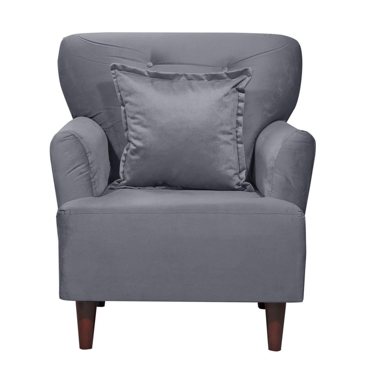 MASEL - Poltrona  1c York Felpa Gris Oscuro 75x55x95 - …