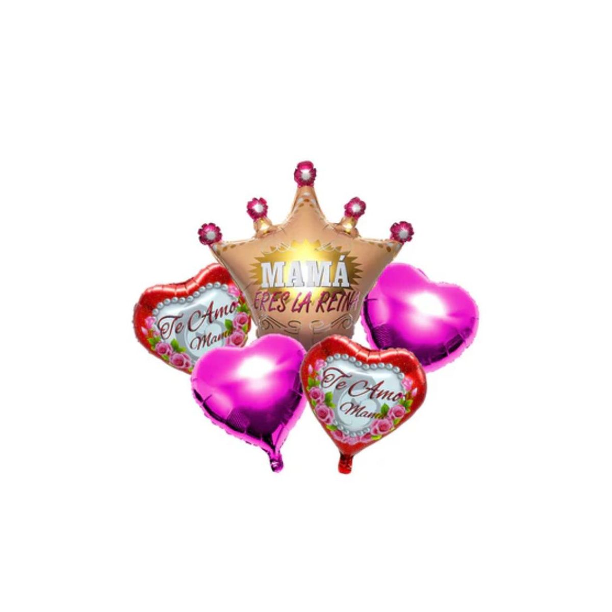 GENERICO - Set Globo Metalico Feliz Dia Mamá Hearts 1 Set