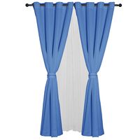 Set Cortinas Barbara 8 Piezas Azul 140 X225