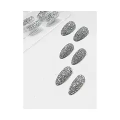 GENERICO - Uñas Postizas Glitter Plateado 1 Set