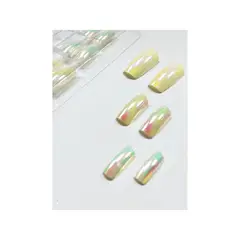 GENERICO - Uñas Postizas Nacarado Blanco 1 Set