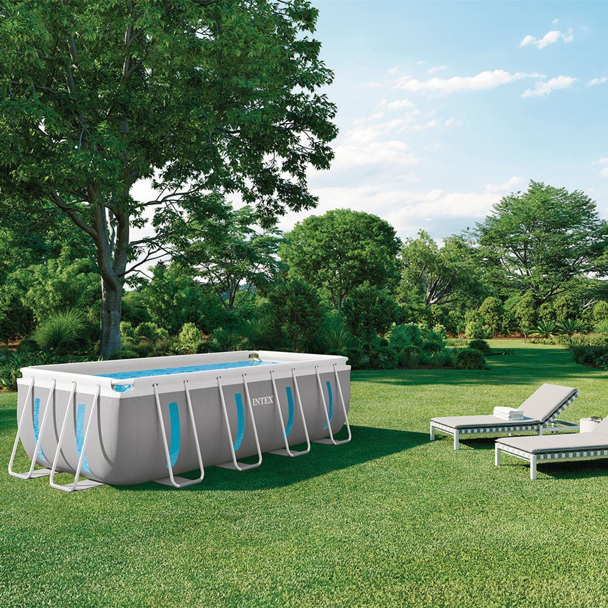 INTEX - Piscina Estructural Intex Prisma Frame Clearview Set 400x200x122 Cm