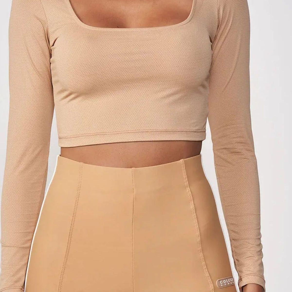 COLCCI - Blusa Femenina Slim de Manga Larga  Beige  Colcci Sport