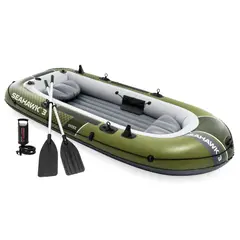 INTEX - Bote Inflable Seahawk 3 Set Capacidad 360 Kg + Remos + Inflador