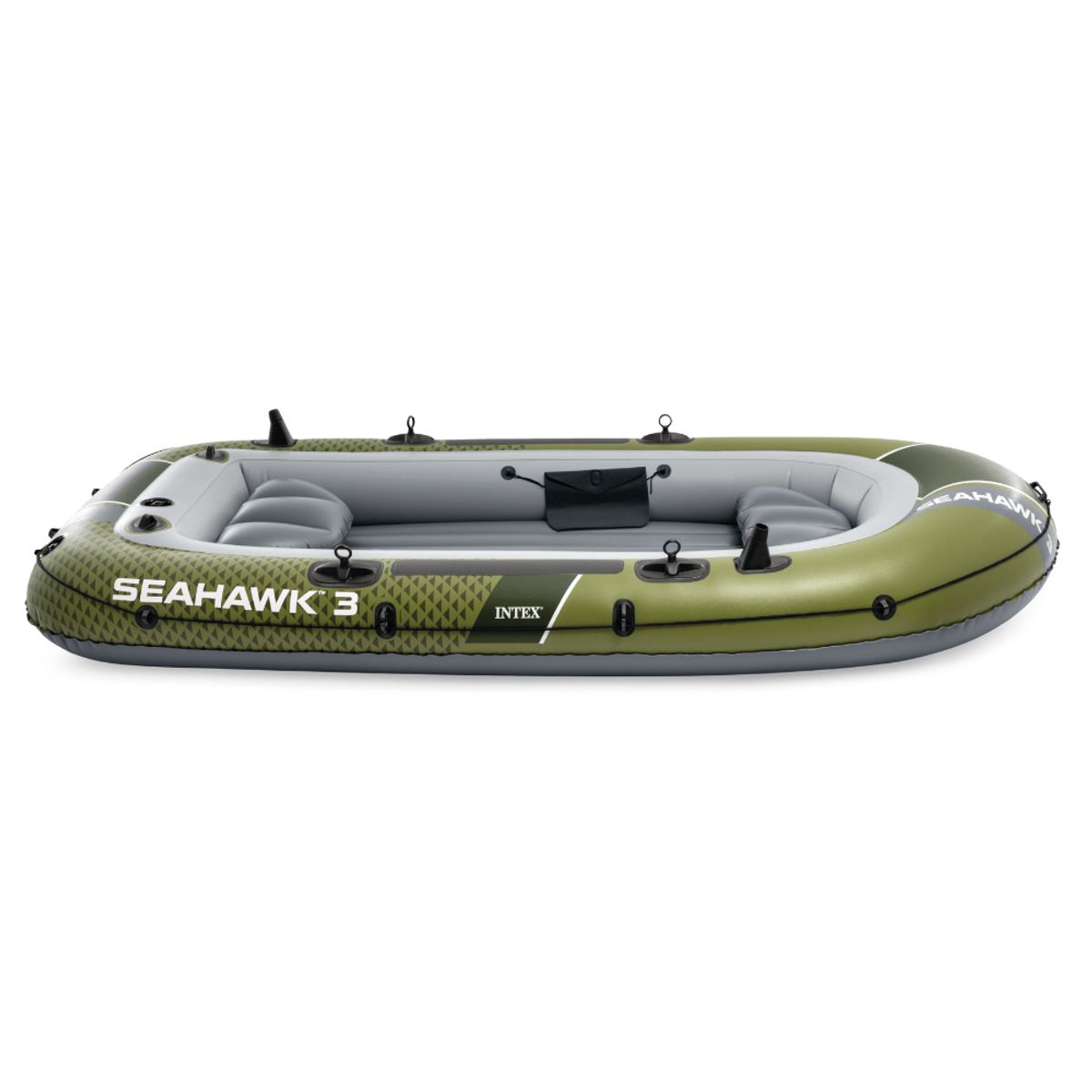 INTEX - Bote Inflable Intex Seahawk 3 Set Capacidad 360 Kg + Remos + Inflador