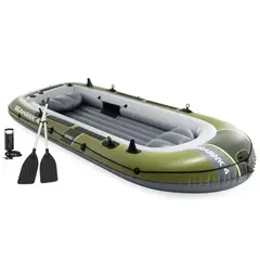 INTEX - Bote Inflable Seahawk 4 Set Capacidad 480 Kg + Remos + Inflador