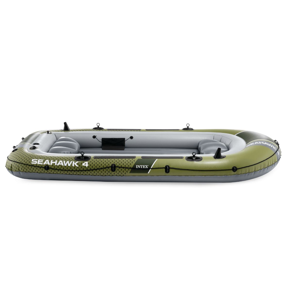 INTEX - Bote Inflable Intex Seahawk 4 Set Capacidad 480 Kg + Remos + Inflador