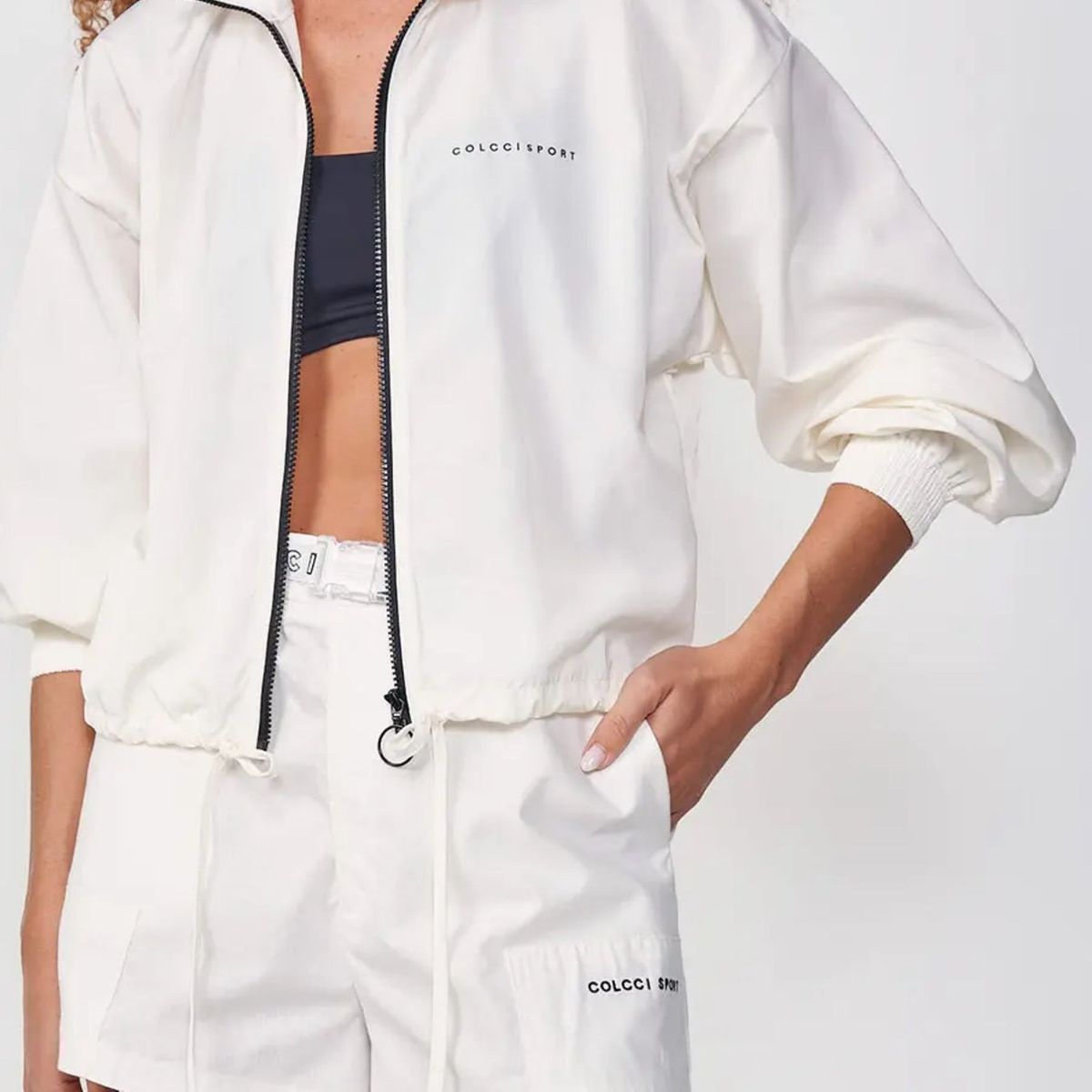 COLCCI - Chaqueta Femenina Nylon Loose Fashion  Blanco Hielo  Colcci Sport