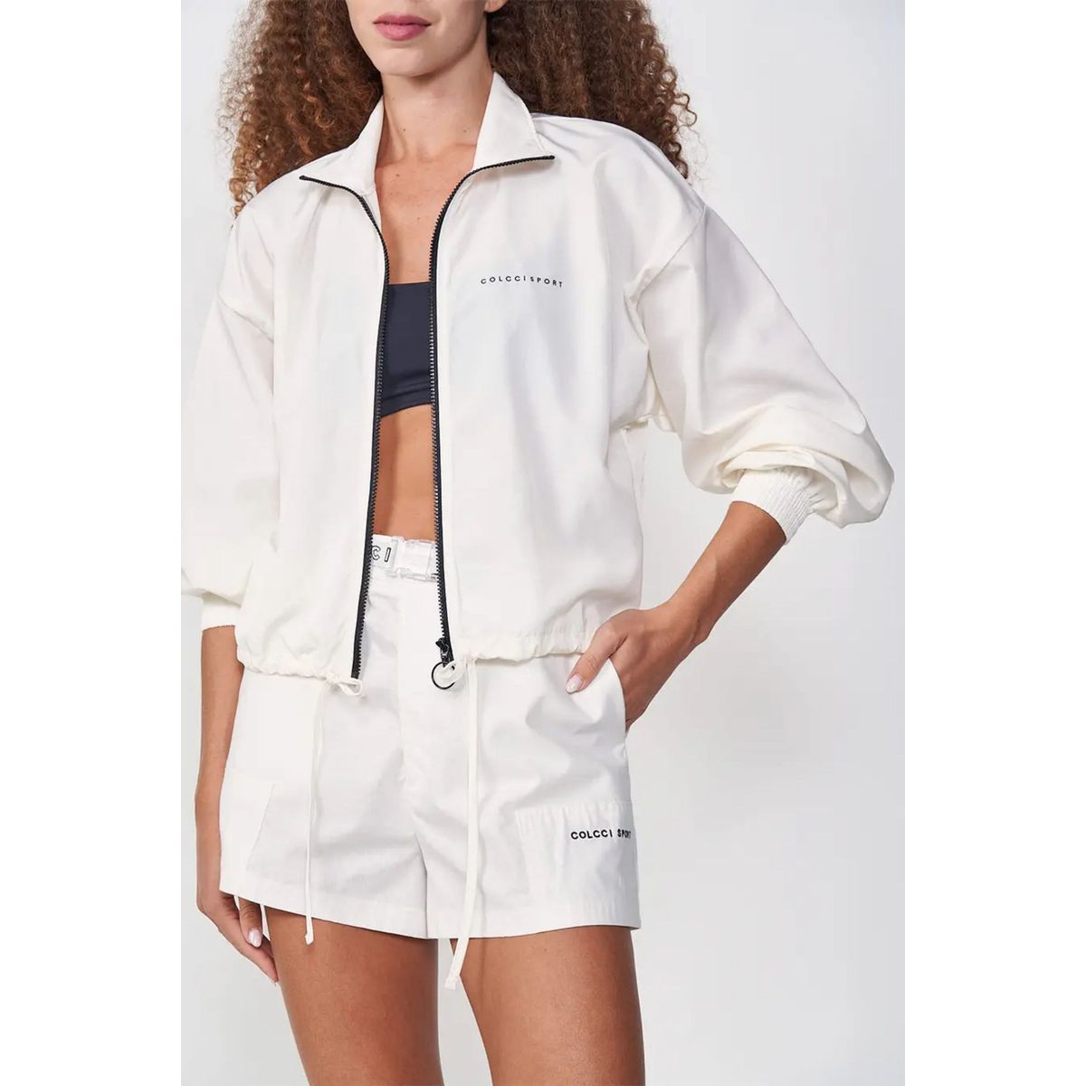 COLCCI - Chaqueta Femenina Nylon Loose Fashion  Blanco Hielo  Colcci Sport